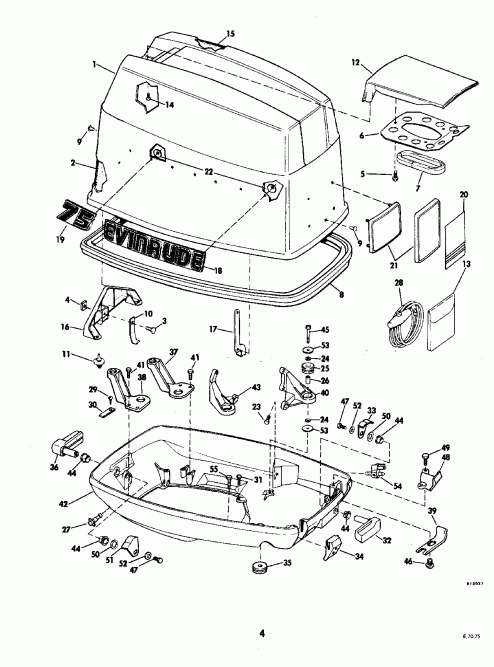 �������� ����� EVINRUDE E30EENR 1992  - wer Engine Cover / wer ������ ��������� (�����)