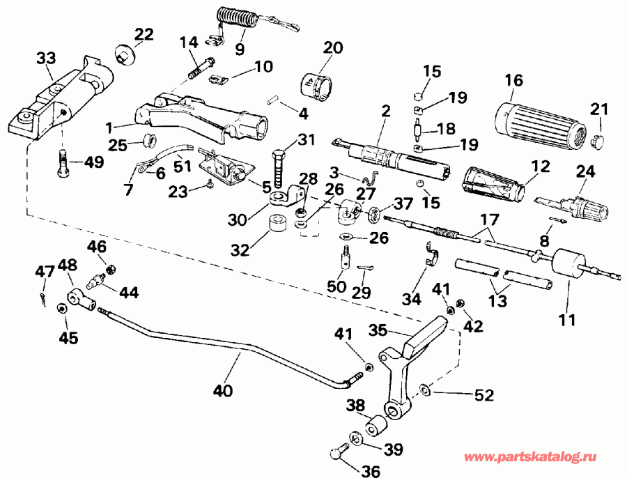 �������� ����� EVINRUDE E30TEENR 1992  - eering And Shift Handle