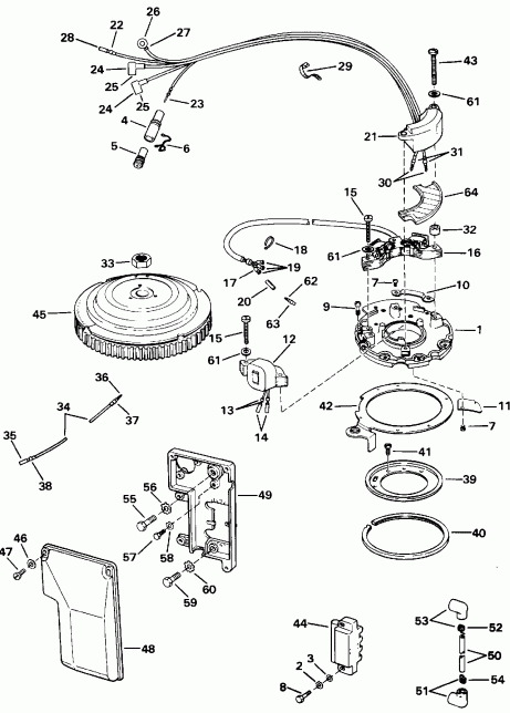 ��������� ����� Evinrude E40RLENM 1992  - Rope Start