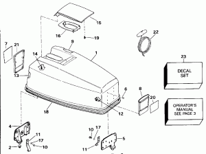 ������ ��������� (�����) - Johnson 25-40 (Engine Cover - Johnson 25-40)