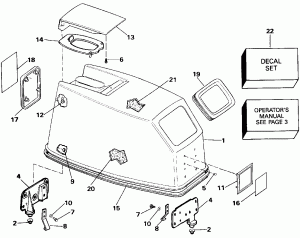 ������ ��������� (�����) - Johnson ���� Start Only (Engine Cover - Johnson Rope Start Only)