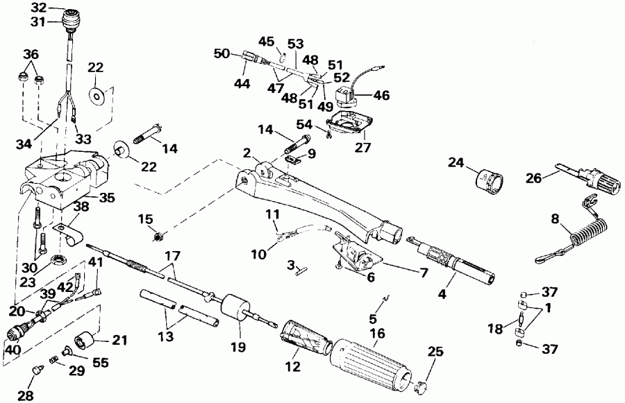 ����� EVINRUDE E40TTLENM 1992  - eering And Shift Handle 