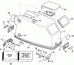 ������ ��������� (�����) - Johnson ���� Start Only (Engine Cover - Johnson Rope Start Only)