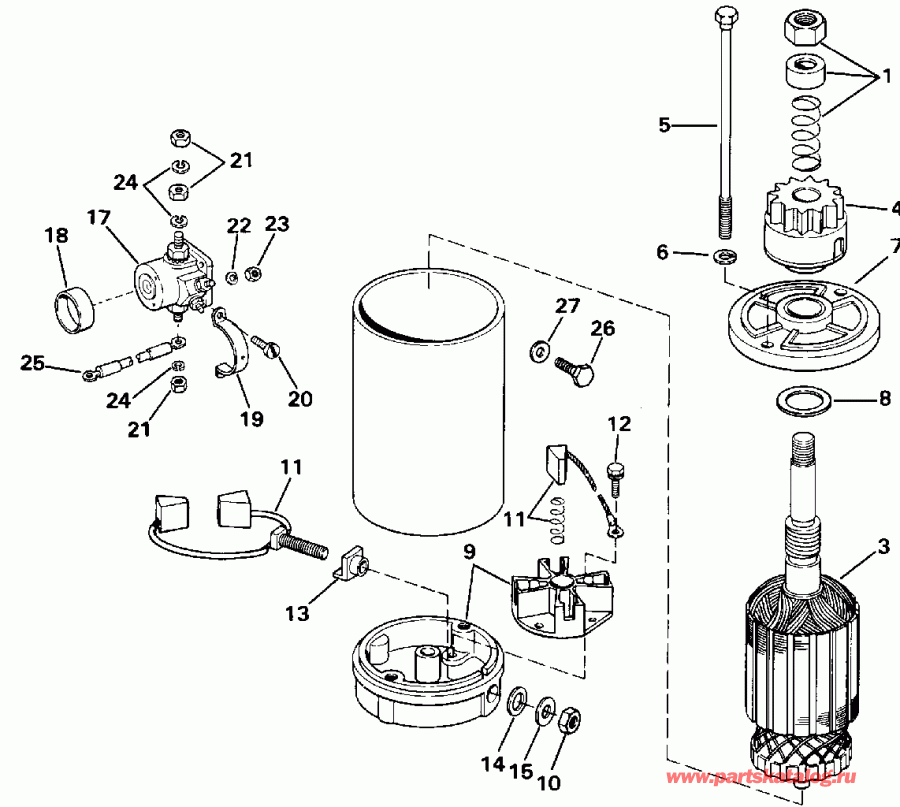 ��������� EVINRUDE E45RCLENM 1992  - ectric Starter & Solenoid / ectric ������� & Solenoid