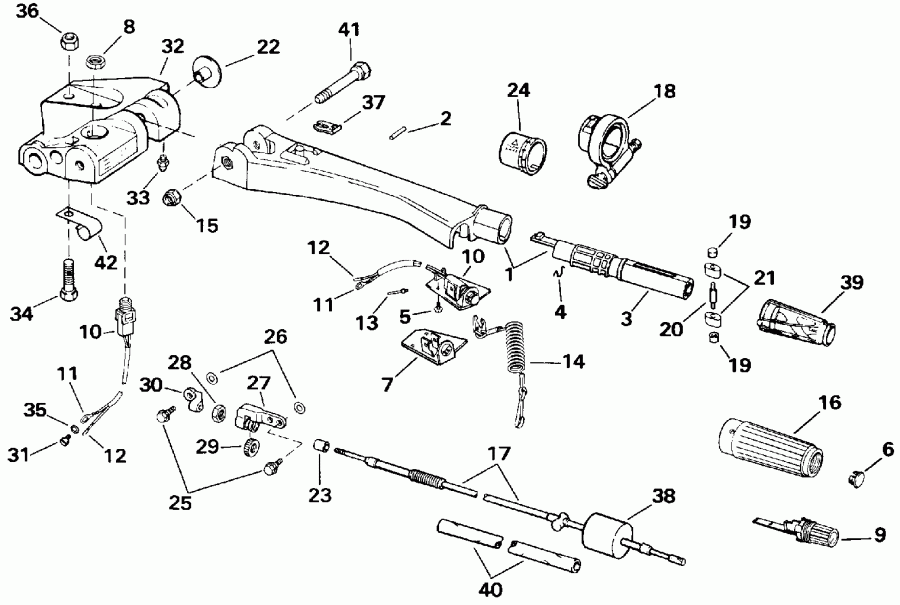 �������� ����� Evinrude E45RCLENM 1992  - ee������ Handle / eering Handle