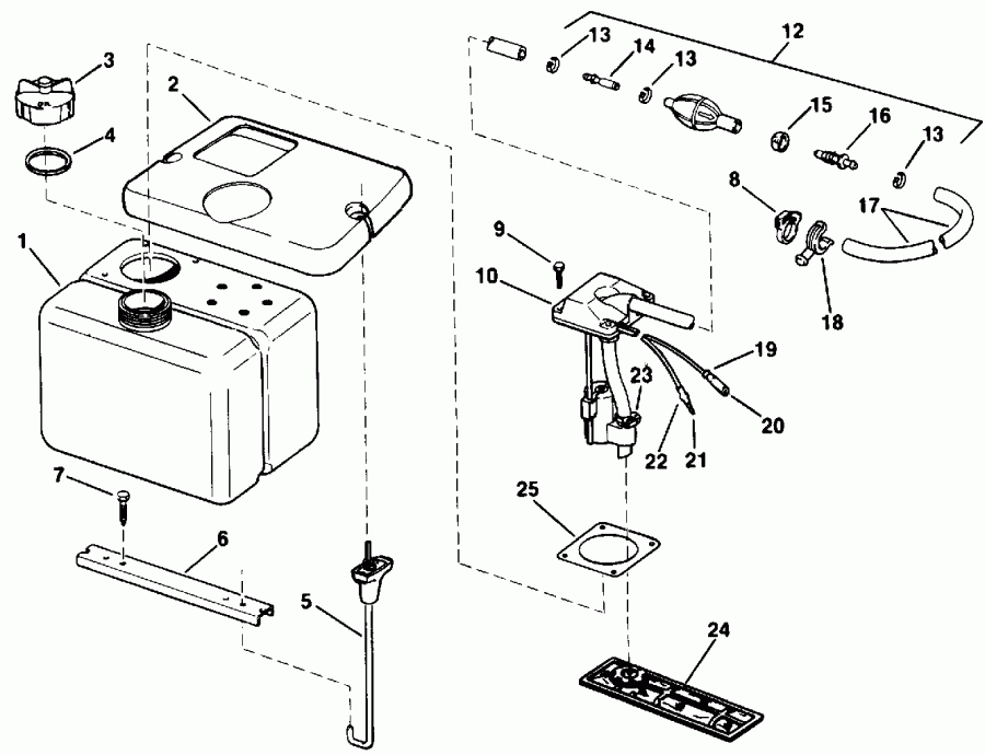 ��������� ��������� Evinrude E45WMLENM 1992  - .8 Gallon