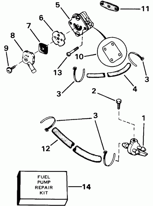 �������� ��������� ����� EVINRUDE E4RLENM 1992  - el ����� / el Pump