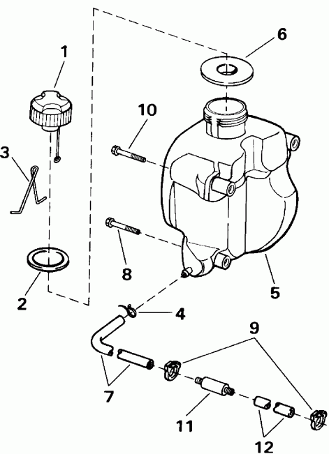 �������� ��������� ����� Evinrude E4RLENM 1992  - Integral Tank Models Only