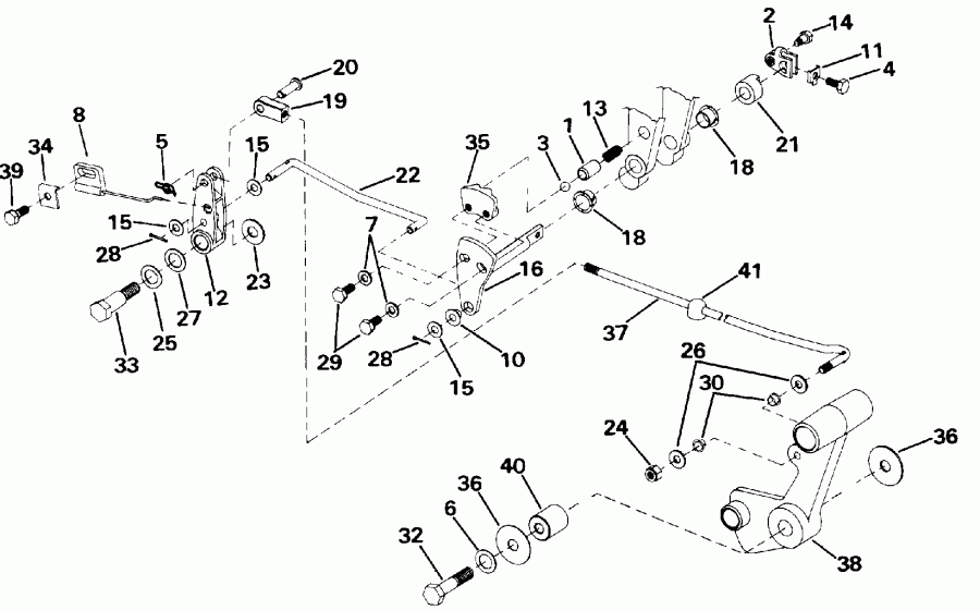 ��������� Evinrude E50BEENJ 1992  - ift & Throttle Linkage (continued) - ift & ����������� ��������age (continued)