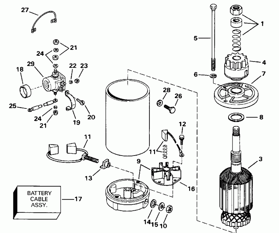 ��������� ����� Evinrude E50BEENM 1992  - ectric Starter & Solenoid - ectric ������� & Solenoid