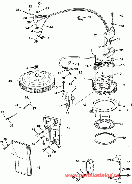 ����� EVINRUDE E50BEENM 1992  - Rope Start - ���� Start