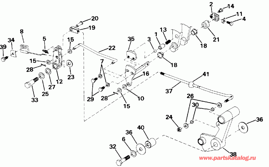 �������� ����� Evinrude E50BEENM 1992  - ift & Throttle Linkage (continued) / ift & ����������� ��������age (continued)