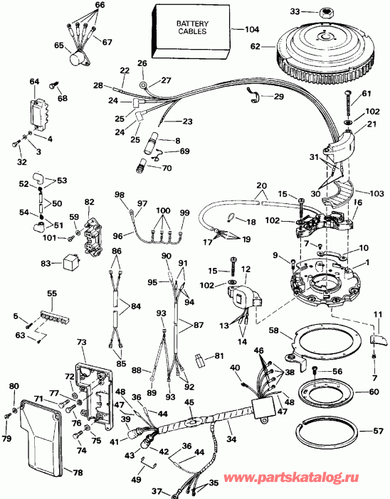 ��������� Evinrude E50JENJ 1992  - Electric Start Te-ttl Mdls (