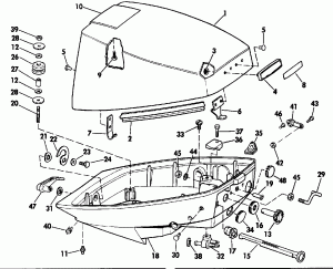 ������ ��������� (�����) - Johnson 25-40 (Engine Cover - Johnson 25-40)