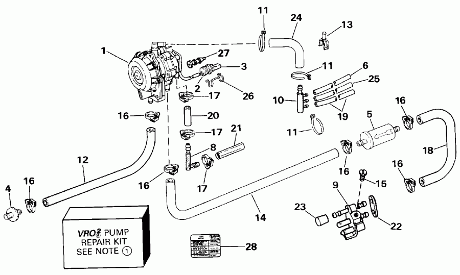 ��������� ����� Evinrude E50TLENJ 1992  - o ����� - o Pump