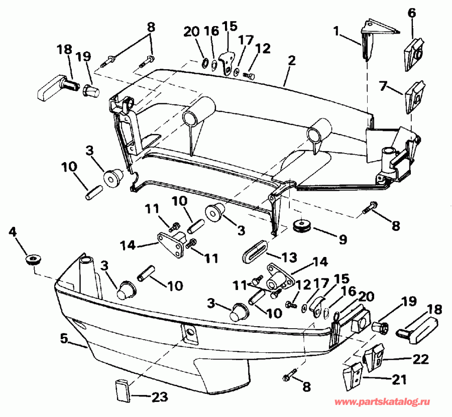  EVINRUDE E50TLENM 1992  - wer ������ ��������� (�����) - wer Engine Cover