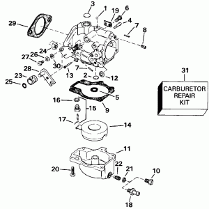 ���������� - 55 Models-15 ���� Transom Early P����uction (Carburetor - 55 Models-15 In. Transom Early Production)