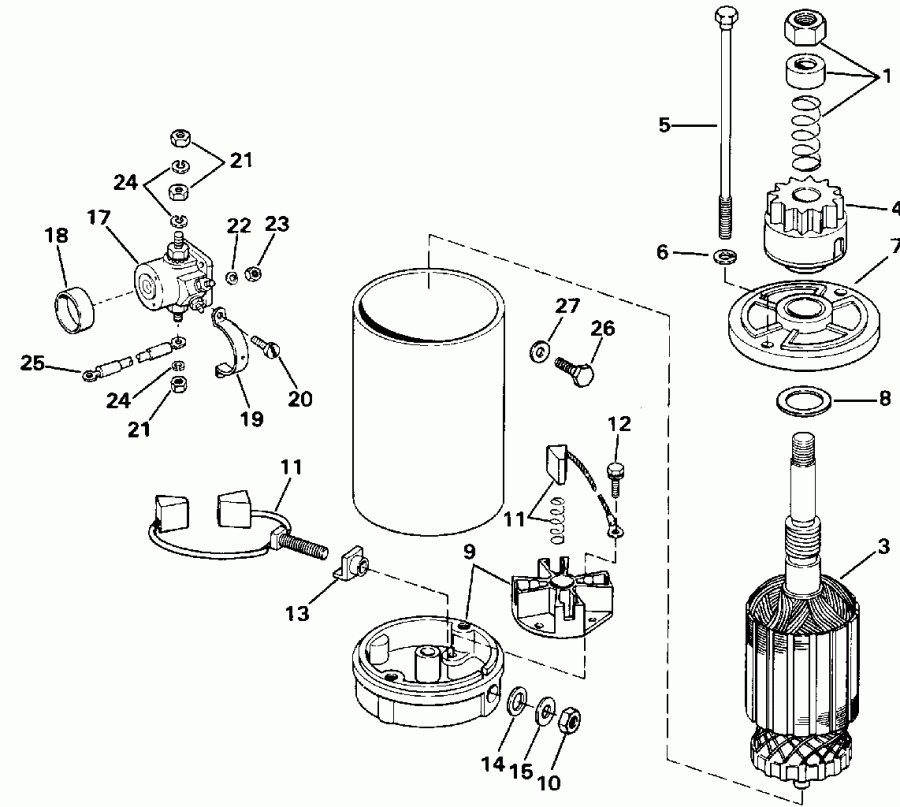 ��������� �������� ����� Evinrude E55RWLENM 1992  - ectric Starter & Solenoid / ectric ������� & Solenoid