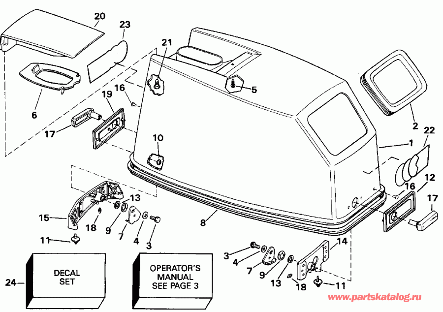 ��������� ��������� ������� E55RWLENM 1992  - Evinrude ���� Start Only - Evinrude Rope Start Only