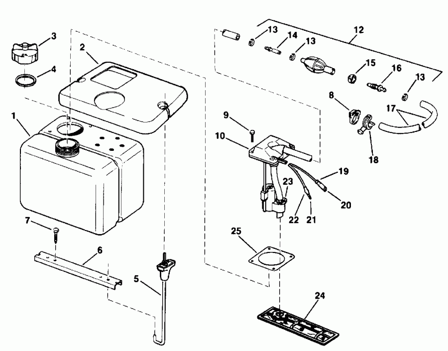 �������� ��������� ����� Evinrude E60ELENE 1992  - 1.8 Gallon