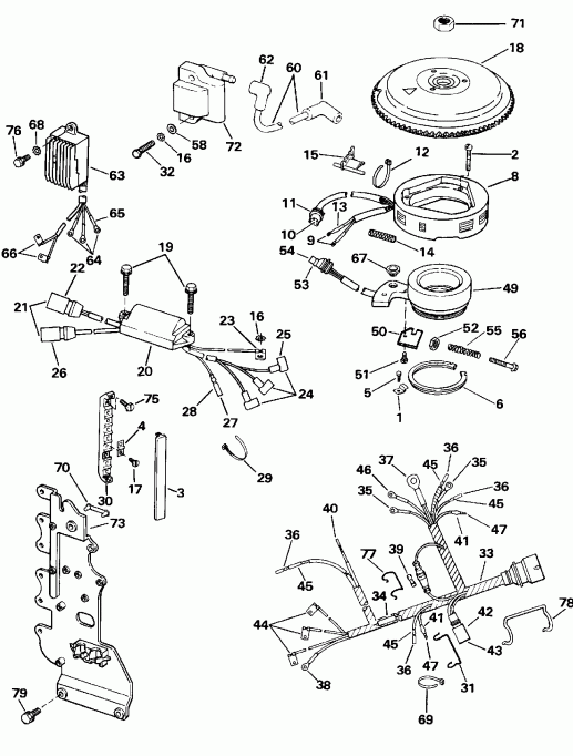 ��������� �������� ����� Evinrude E60TLENE 1992  - nition System - nition System