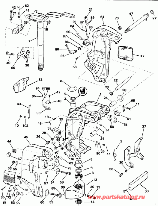  EVINRUDE E60TLENE 1992  - Power Trim/tilt