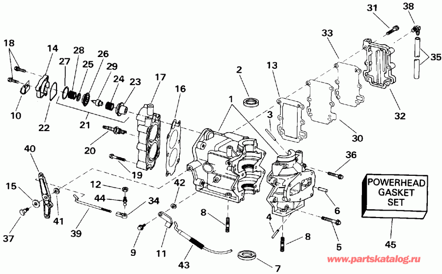 ��������� ����� EVINRUDE E6SLENM 1992  - linder & ������ ��������� / linder & Crankcase