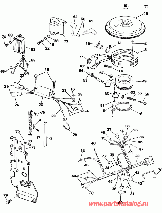 ��������� ����� Evinrude E70ELEND 1992  - nition System / nition System