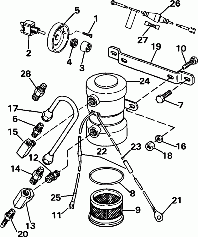 ��������� �������� ����� EVINRUDE E70TLEND 1992  - eering Link Kit (w/o Power Trim & Tilt)