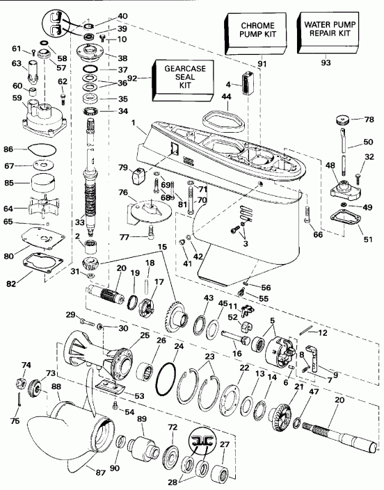 ��������� �������� ����� EVINRUDE E70TTLEND 1992  - arcase