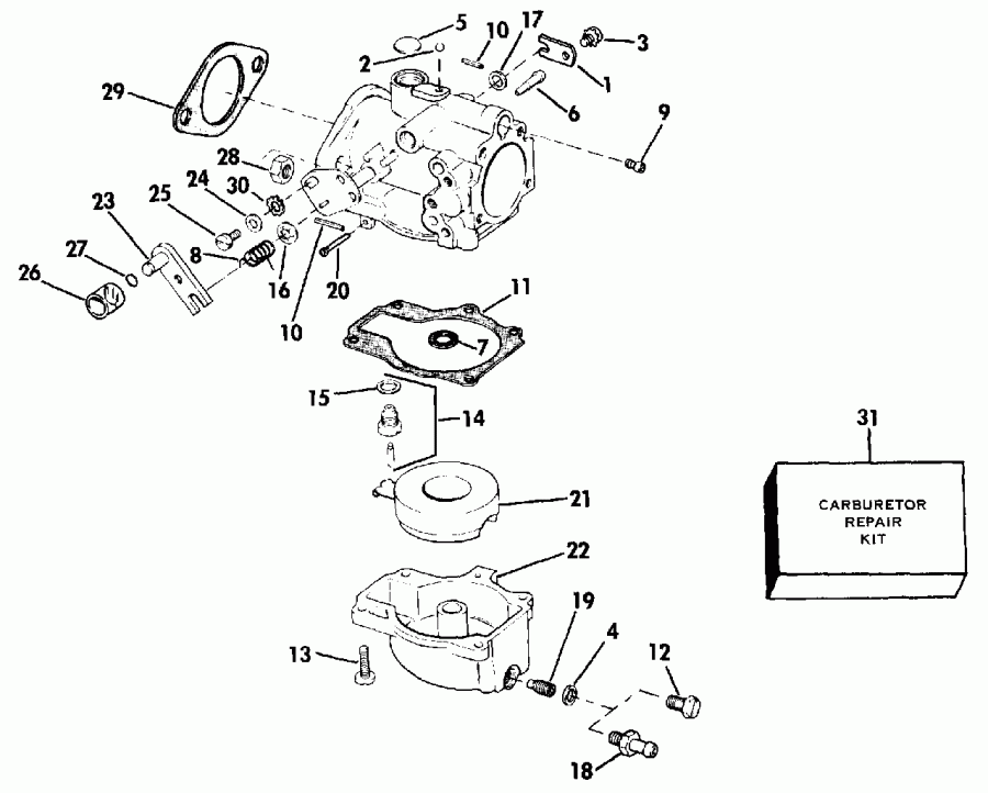 ��������� ����� Evinrude E85TTLEND 1992  - linder & Crankcase - linder & ������ ���������