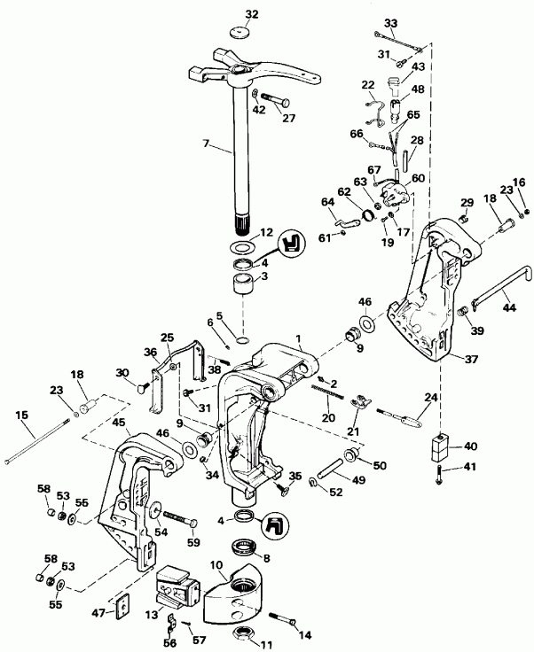 ��������� ��������� Evinrude E85TTLEND 1992  - dsection - dsection