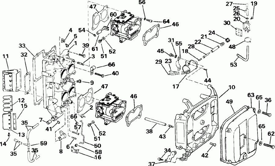 ��������� ����� Evinrude E8SRLENM 1992  - rburetor / rburetor