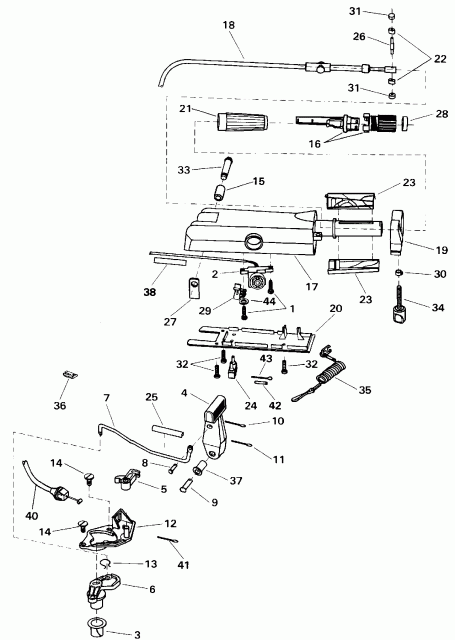  Evinrude E8SRLENM 1992  - eering Handle - ee������ Handle