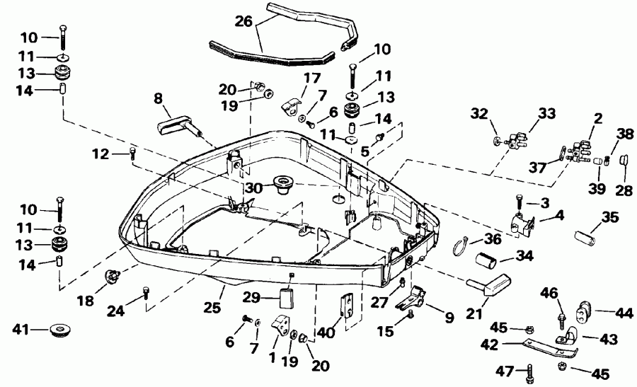 ��������� Evinrude E90JLEND 1992  - wer Engine Cover / wer ������ ��������� (�����)