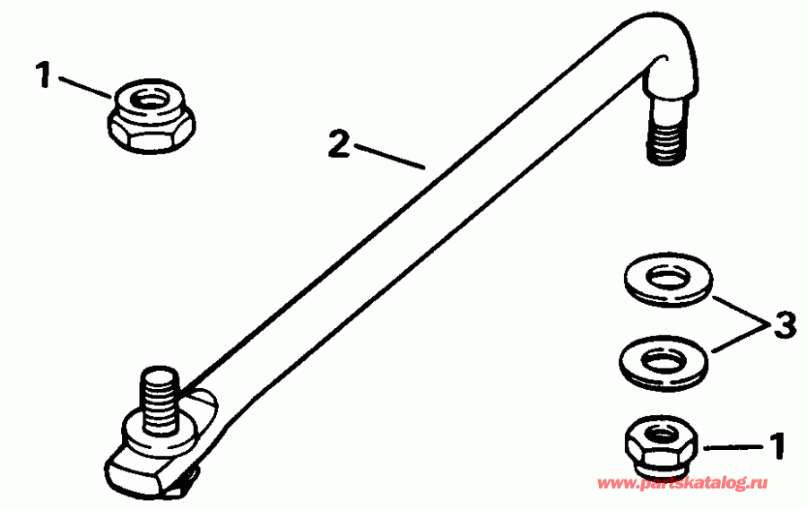 ��������� EVINRUDE TE115TLEND 1992  - ee������ ����������� Kit (w / ���������������� ��������� �������) - eering Link Kit (w/power Trim & Tilt)