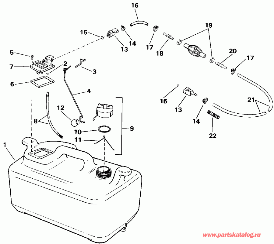 ����� Evinrude TE20CRLEND 1992  - el Tank / el Tank