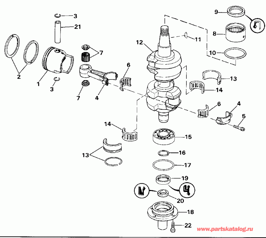 ��������� �������� ����� ������� TE40ELENJ 1992  - ank��� & ������� - ankshaft & Piston