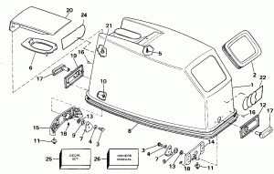 ������ ��������� (�����) - Johnson 25-40 (Engine Cover - Johnson 25-40)