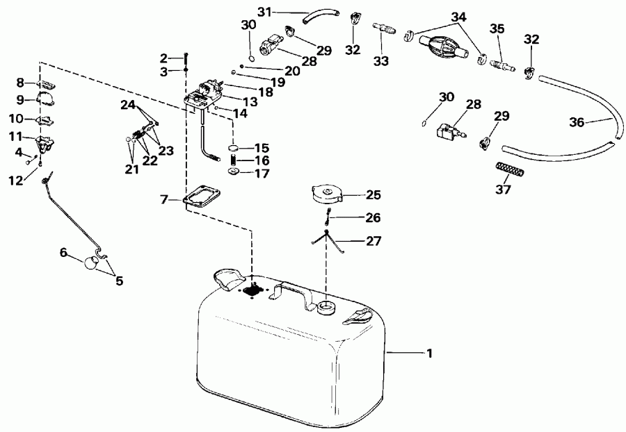 ��������� EVINRUDE VE100SLEND 1992  - el Tank / el Tank