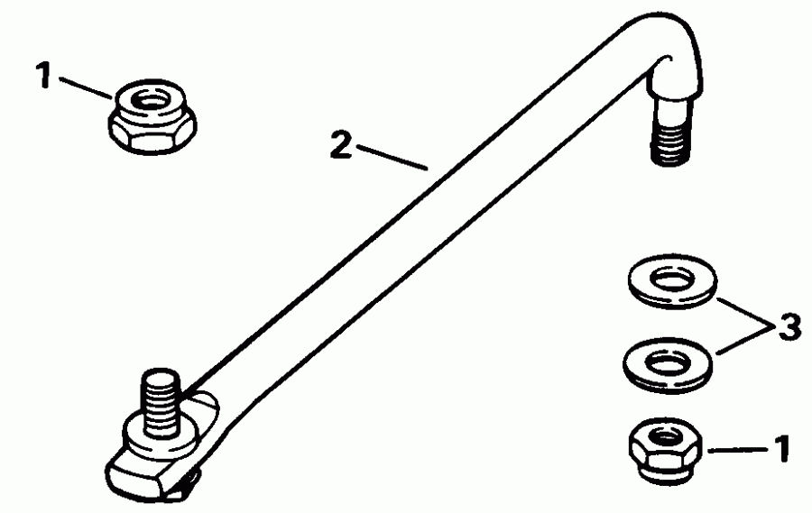 ��������� ����� EVINRUDE VE100SLEND 1992  - ee������ ����������� Kit (w / ���������������� ��������� �������) - eering Link Kit (w/power Trim & Tilt)