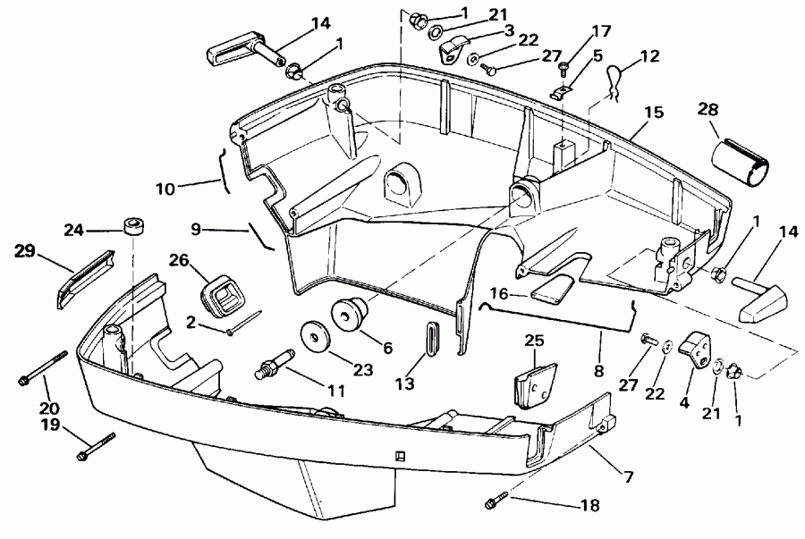 ��������� �������� ����� Evinrude VE120TLEND 1992  - wer Engine Cover / wer ������ ��������� (�����)