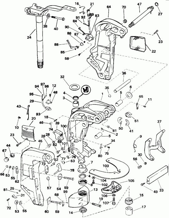 ����� EVINRUDE VE120TLEND 1992  - dsection / dsection