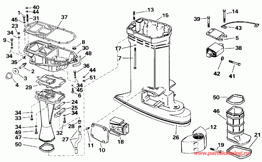 ��������� ��������� EVINRUDE VE140TLENS 1992  - haust Housing