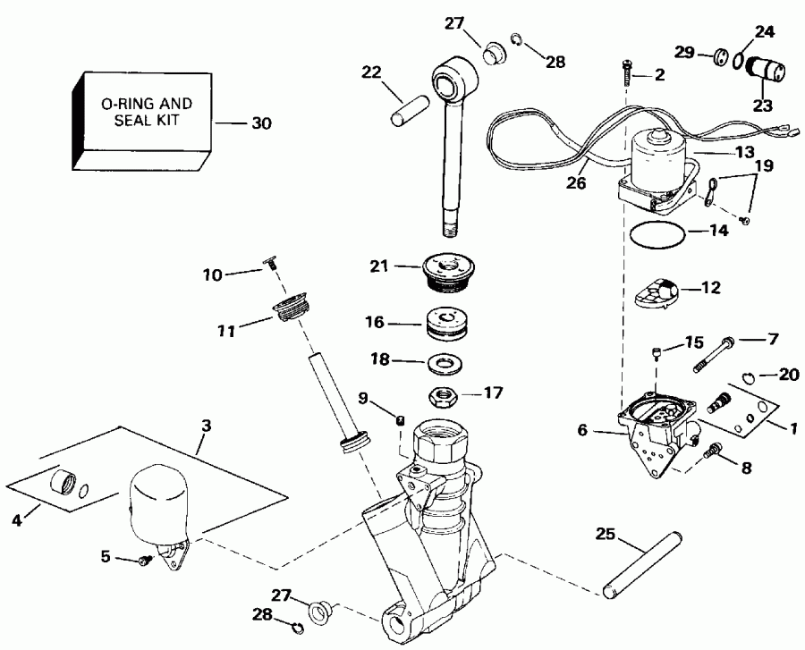 �������� ����� EVINRUDE VE140TLENS 1992  - wer Trim/tilt Hydraulic Assembly - wer Trim / tilt Hydraulic Assembly