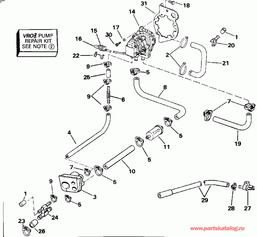 ��������� ����� Evinrude VE140TLENS 1992  - o2 Pump / o2 �����