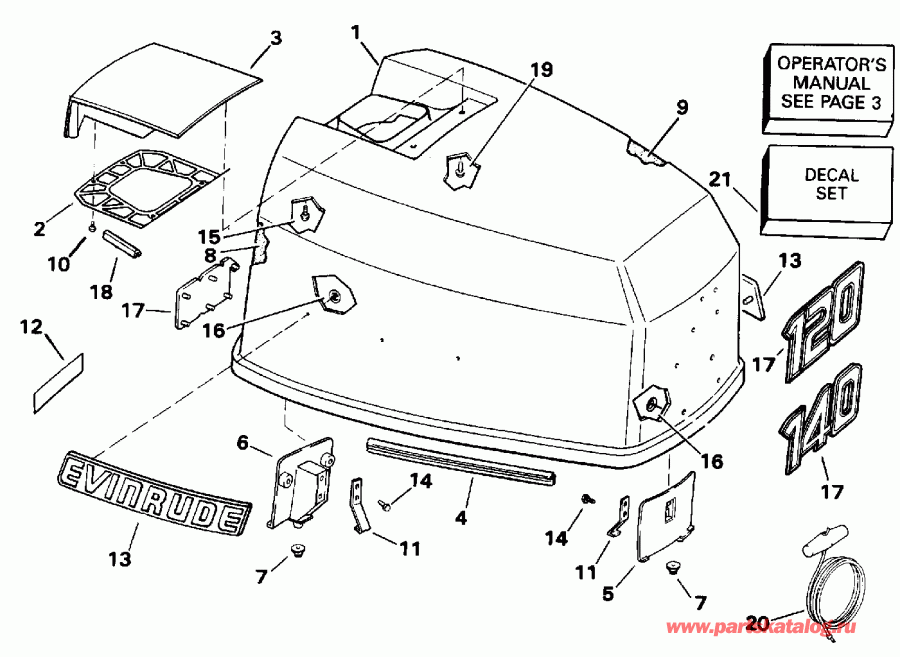 �������� ����� Evinrude VE140TXENS 1992  - Evinrude 120-140 Models / Evinrude 120-140 Models