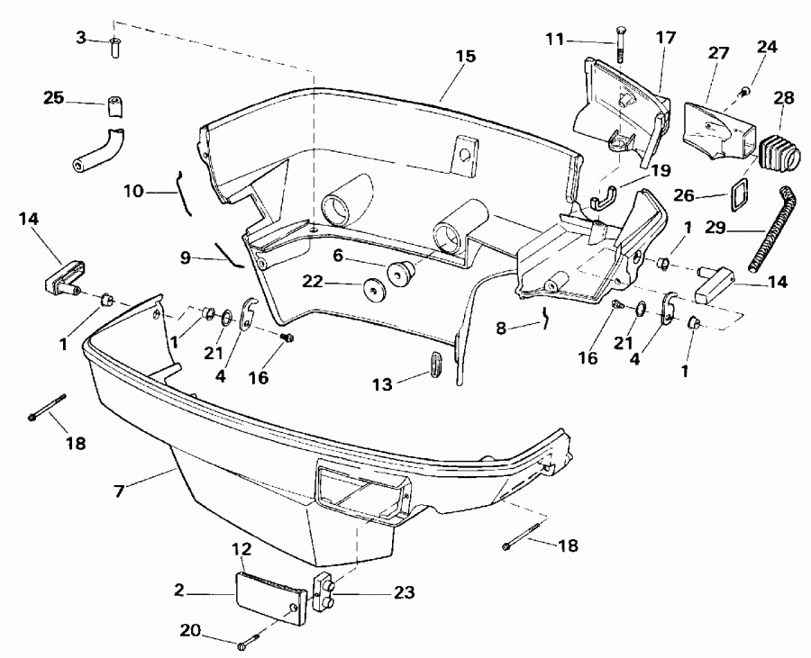  EVINRUDE VE150ELENC 1992  - wer Engine Cover / wer ������ ��������� (�����)