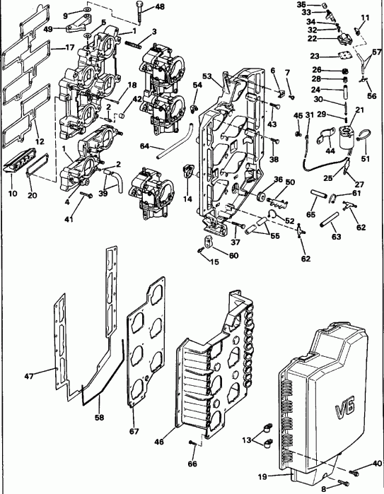 ��������� �������� ����� EVINRUDE VE200TXENE 1992  - take Manifold - take ���������