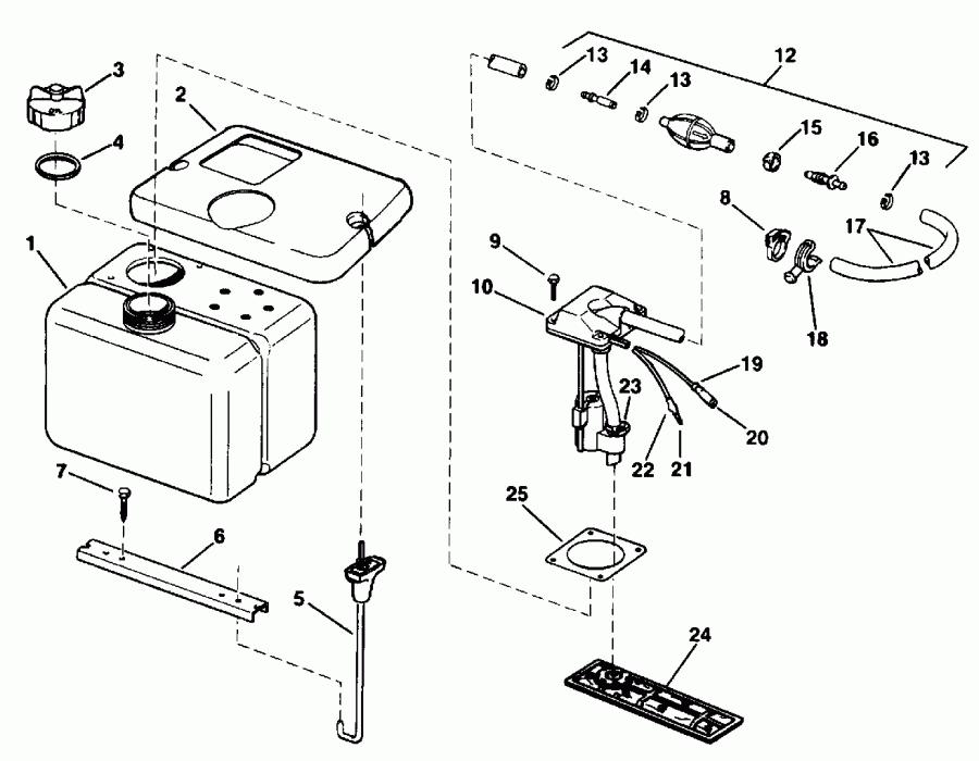 ��������� ��������� EVINRUDE VE225PLENR 1992  - 1.8 Gallon / 1.8 ������